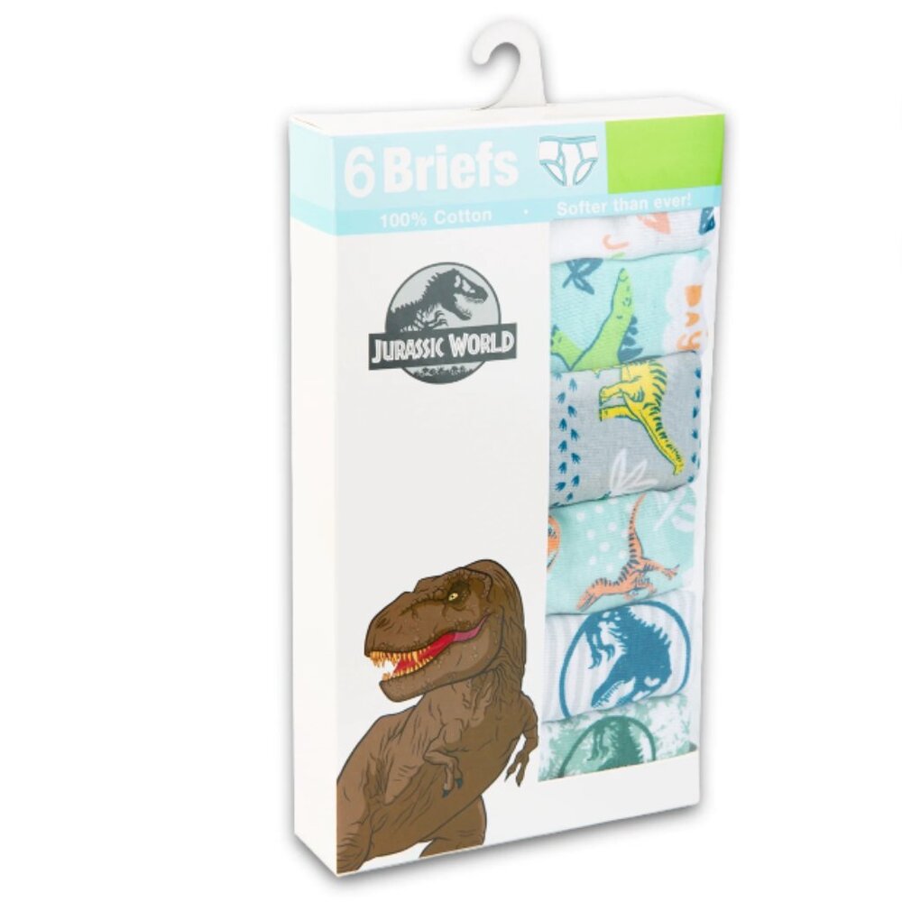 4T Jurassic World Toddler Boy Briefs 6-Pack